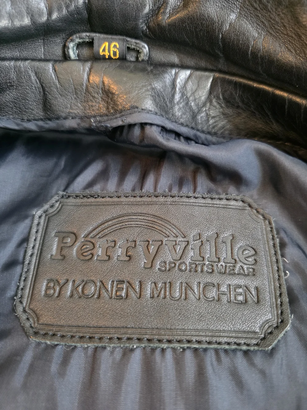 Vintage 1991 German Leather Motorcycle Jacket Harley Davidson Artwork- Mens 46